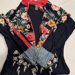 Floral Zip-Up Long Sleeve Rash Guard